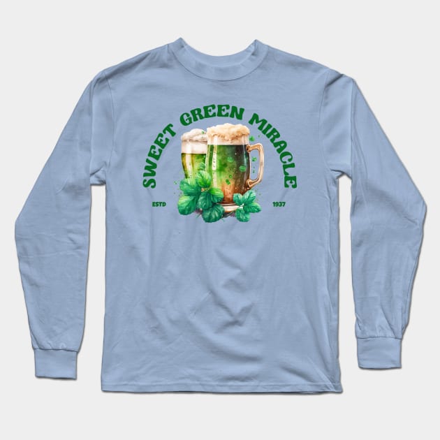 Irish Beer: Sweet Green Miracle Drink Long Sleeve T-Shirt by Eire